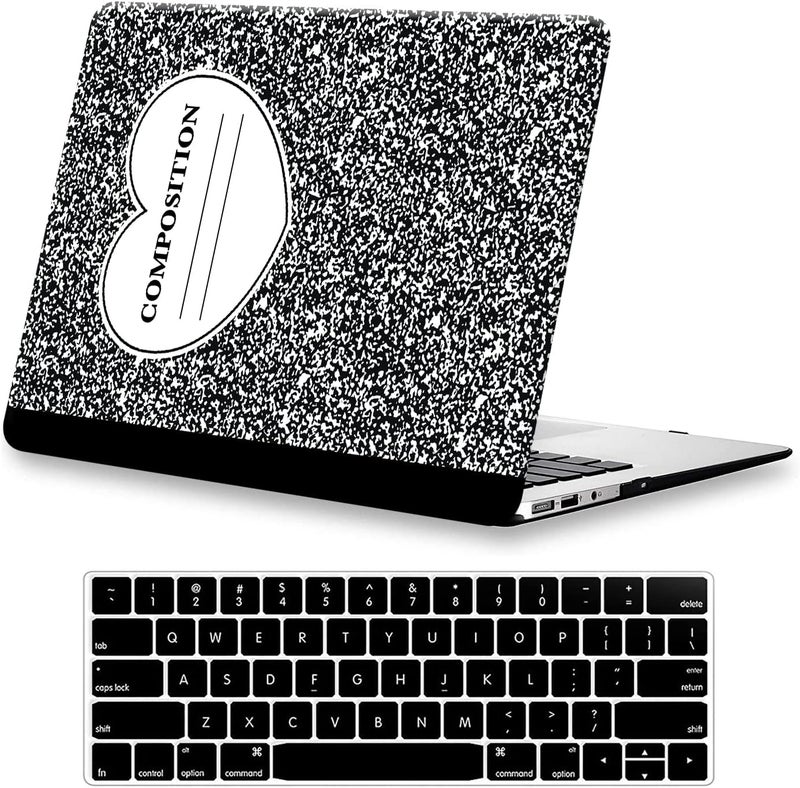 KEROM Compatible for MacBook Air 13 inch Case 2025-2022 M4 M3 M2 A3240 A3113 A2681, MacBook Air M4 13 inch Case, Protective Plastic Hard Shell & Keyboard Cover for Mac Air 13.6'', Composition Book - Image 1